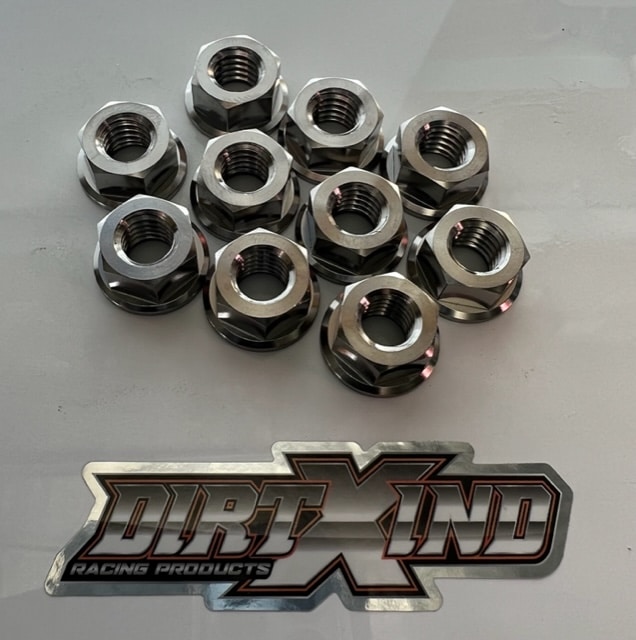 TITANIUM FRONT HUB WHEEL NUTS 3/8 UNC SMOOTH FACE (10 PACK)