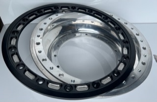 DXI POLISHED 2" OUTER BARREL  WHEEL HALF WITH ANODISED BEADLOCK RING